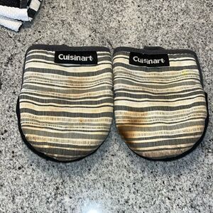 Two (2) Cuisinart VERY USED hot Small Oven Mitts worn out